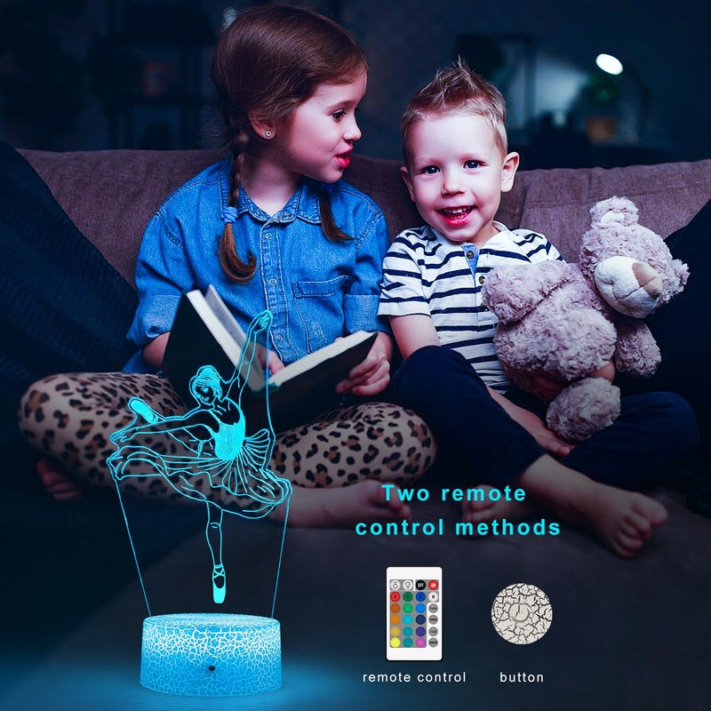 FlyonSea Kids Ballet Gifts,Ballets Girls Light Dancer 16 Color Changing Nightlight with Touch and Remote Control, Ballet Art Decor Light Birthday Christmas Gifts for Kids Girls Baby - Image 2